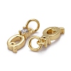Brass Micro Pave Clear Cubic Zirconia Pendants ZIRC-Z011-35Q-2
