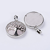 Natural Rose Quartz Pendants X-G-P350-D13-2