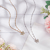 2Pcs 2 Colors Crystal Rhinestone Butterfly Pendant Necklaces Set with Alloy Dapped Chains for Women NJEW-AN0001-67-7