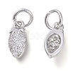 Brass Micro Pave Clear Cubic Zirconia Pendants X-KK-P188-R01-P-2