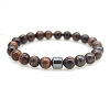 Natural Tiger Eye Round Beaded Stretch Bracelets for Men Women FS-WG77712-11-1