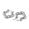 Non-Tarnish 304 Stainless Steel Flower Hoop Earrings for Women EJEW-I284-13P-2