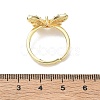 Adjustable Brass Butterfly Finger Rings with Clear Cubic Zirconia CU-CBA7E55-18G-01-5