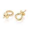 Brass Pave Clear Cubic Zirconia Peg Bails KK-T077-28G-2