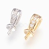 Brass Cup Pearl Peg Bails Pin Pendants KK-P150-17-1