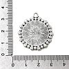 Tibetan Style Alloy Flat Round Pendant Cabochon Settings TIBEP-5353-AS-LF-3