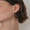 1 Pair Alloy Rhinestone Dangle Stud Earrings EJEW-LP0003-74A-1
