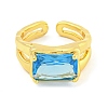 304 Stainless Steel Cubic Zirconia Open Cuff Ring RJEW-S406-05G-05-2