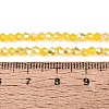 AB Color Plated Transparent Glass Beads Strands GLAA-G127-01M-2