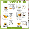 72Pcs 6 Styles Floral Printed Porcelain Beads PORC-PH0001-44-2