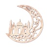 Moon & Castle Unfinished Wood Pendant Ornament WOOD-M003-04-3