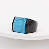 Rectangle Synthetic Turquoise Finger Ring FIND-PW0021-08B-EB-1