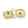 Rack Plating Brass Micro Pave Clear Cubic Zirconia Pendant KK-K367-13G-2