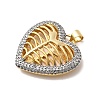 Brass Micro Pave Clear Cubic Zirconia Pendants KK-H519-14A-GP-2
