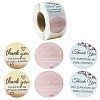 3 Patterns Round Dot Thank You Paper Self-Adhesive Gift Sticker Rolls STIC-YW0001-01-1