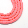 Flat Round Handmade Polymer Clay Bead Spacers X-CLAY-R067-4.0mm-25-1