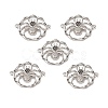 Halloween Brass Pave Clear & Black Cubic Zirconia Connector Charms KK-E068-VB060-4