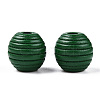 Painted Natural Wood Beehive Beads WOOD-S049-04B-04-3