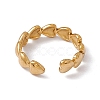 Ion Plating(IP) 304 Stainless Steel Heart Wrap Open Cuff Ring for Women RJEW-C045-18G-2
