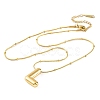 Ion Plating(IP) Initial Letter 304 Stainless Steel Pendant Necklace NJEW-R265-05G-L-2