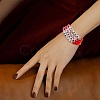 12Pcs Inspiration Word Glass Seed Stretch Bracelets Set with Heart BJEW-SZ0001-20-7