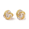 Rack Plating Brass Micro Pave Cubic Zirconia Stud Earrings EJEW-I304-04G-01-1
