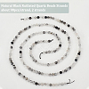 Olycraft 2 Strands Natural Black Rutilated Quartz Beads Strands G-OC0004-45-4