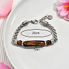 Natural Tiger Eye Beads Link Bracelets LS-YW5979-2-5