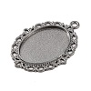 Tibetan Style Oval Alloy Pendant Cabochon Settings TIBEP-Q054-44B-RS-2