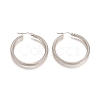 Tarnish Resistant 201 Stainless Steel Geometric Hoop Earrings STAS-D171-12A-P-1