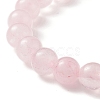 Natural Rose Quartz Round & Heart & Chips Beaded Stretch Bracelet BJEW-TA00194-5