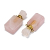 Natural Rose Quartz Perfume Bottle Pendants G-A026-10-01-2