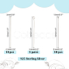 30Pcs 3 Style 925 Sterling Silver Flat Head & Eye & Ball Head Pins STER-PH0002-24-2
