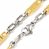 201 Stainless Steel Rectangle inks Chain Necklace NJEW-F22-39L-GP-2
