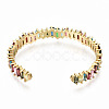 Brass Micro Pave Cubic Zirconia Cuff Bangles BJEW-S142-012-NF-3