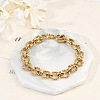 304 Stainless Steel Rolo Chain Bracelets for Women Men BJEW-F488-44G-3
