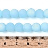 Frosted Imitation Jade Glass Beads Strands GLAA-T032-J8mm-MBB04-4