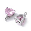 Brass Pave Cubic Zirconia Connector Charms KK-F892-53P-10-2