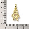 Rack Plating Brass Micro Pave Clear Cubic Zirconia Pendants KK-R158-02C-G-3