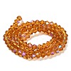 Transparent Electroplate Glass Beads Strands GLAA-F029-3mm-D28-2