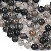Natural Tourmalinated Quartz/Black Rutilated Quartz Beads Strands G-D361-01A-10mm-4