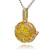 Golden Tone Brass Hollow Round Cage Pendants KK-J231-05G-2