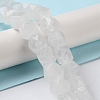 Natural Quartz Crystal Star Cut Round Beads Strands G-M418-C18-01-3