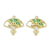 Alloy Green & Yellow Enamel Fan Connector Charms FIND-M079-07B-G-1