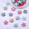 50Pcs Rainbow Iridescent Printed Opaque Acrylic Beads OACR-SP0002-13A-7