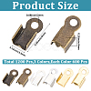 1200Pcs 3 Colors Iron Folding Crimp Ends IFIN-CL0001-11-2