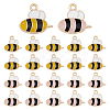 40Pcs 2 Colors Light Gold Plated Alloy Pendants ENAM-DC0014-97-1