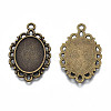Filigree Wrap Oval Alloy Pendant Cabochon Settings PALLOY-N0088-13AB-NF-2