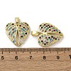 Brass Micro Pave Cubic Zirconia Pendants KK-F903-09G-3