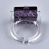 Transparent Resin Cuff Rings RJEW-T017-03B-4